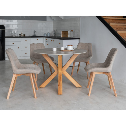 Обеденный керамический стол Vetro TM-237 Вуд вейн/Натуральный каучук (VTR-1201)