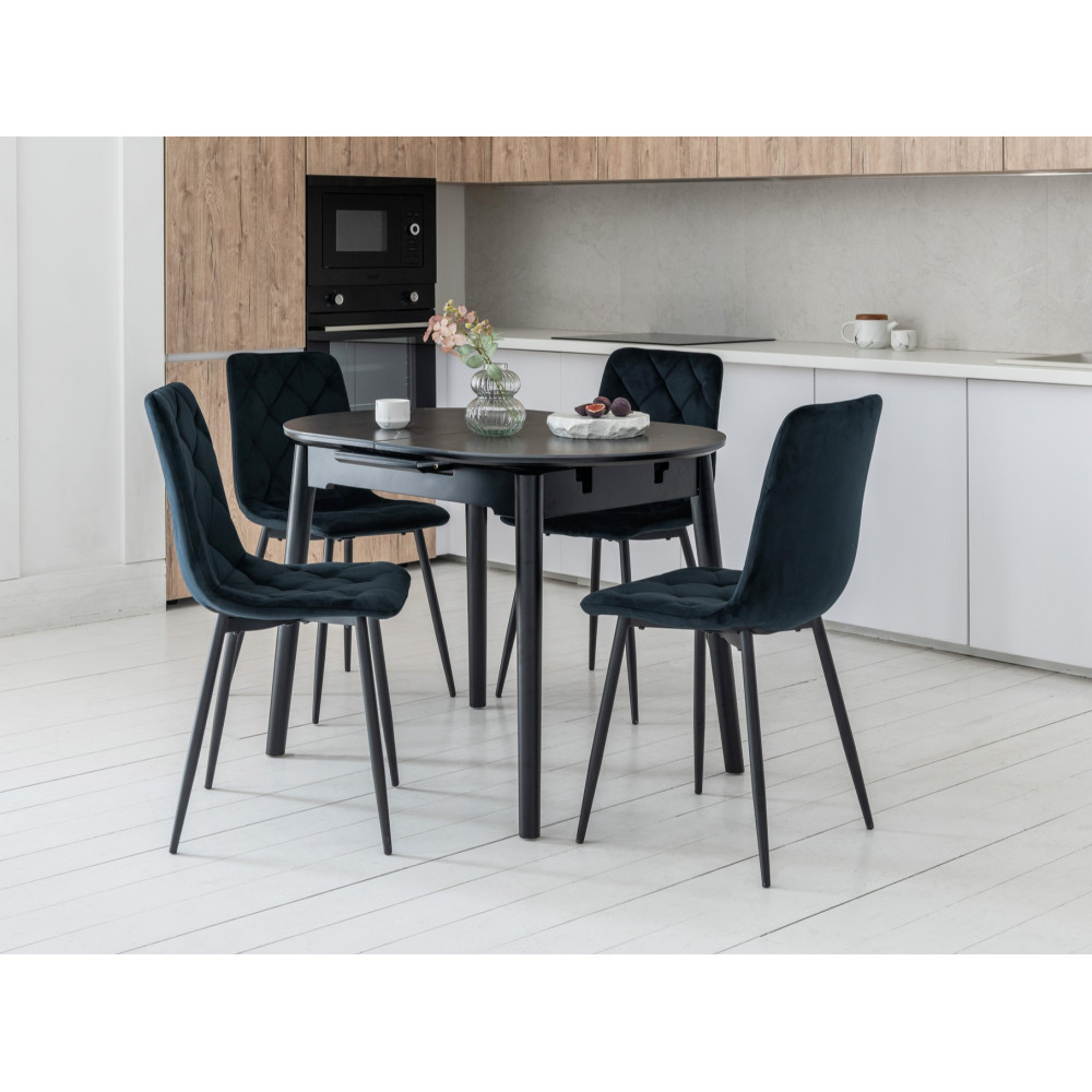 Обеденный керамический стол Vetro TM-85 Черный оникс/Черный (VTR-1211)