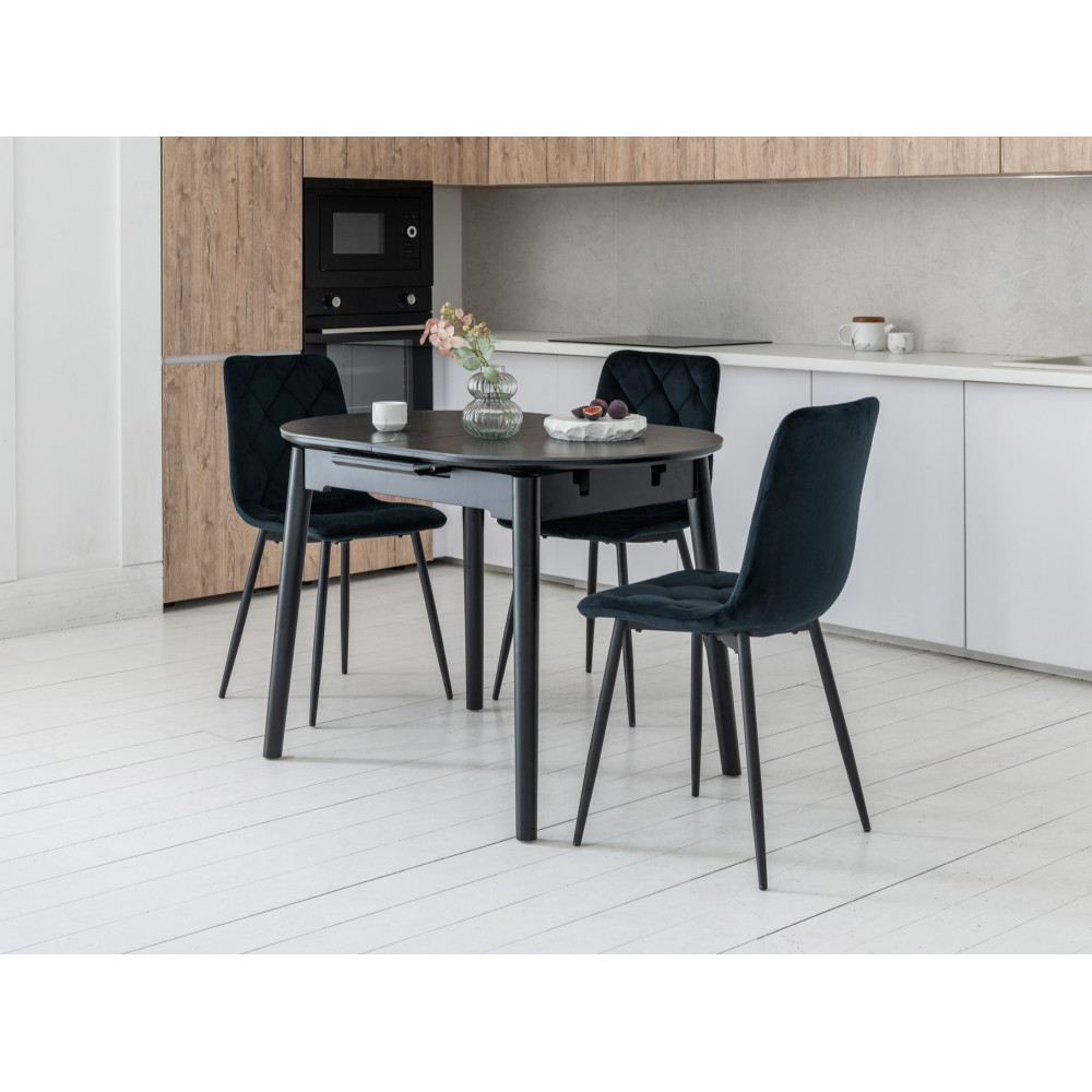 Обеденный керамический стол Vetro TM-85 Черный оникс/Черный (VTR-1211)