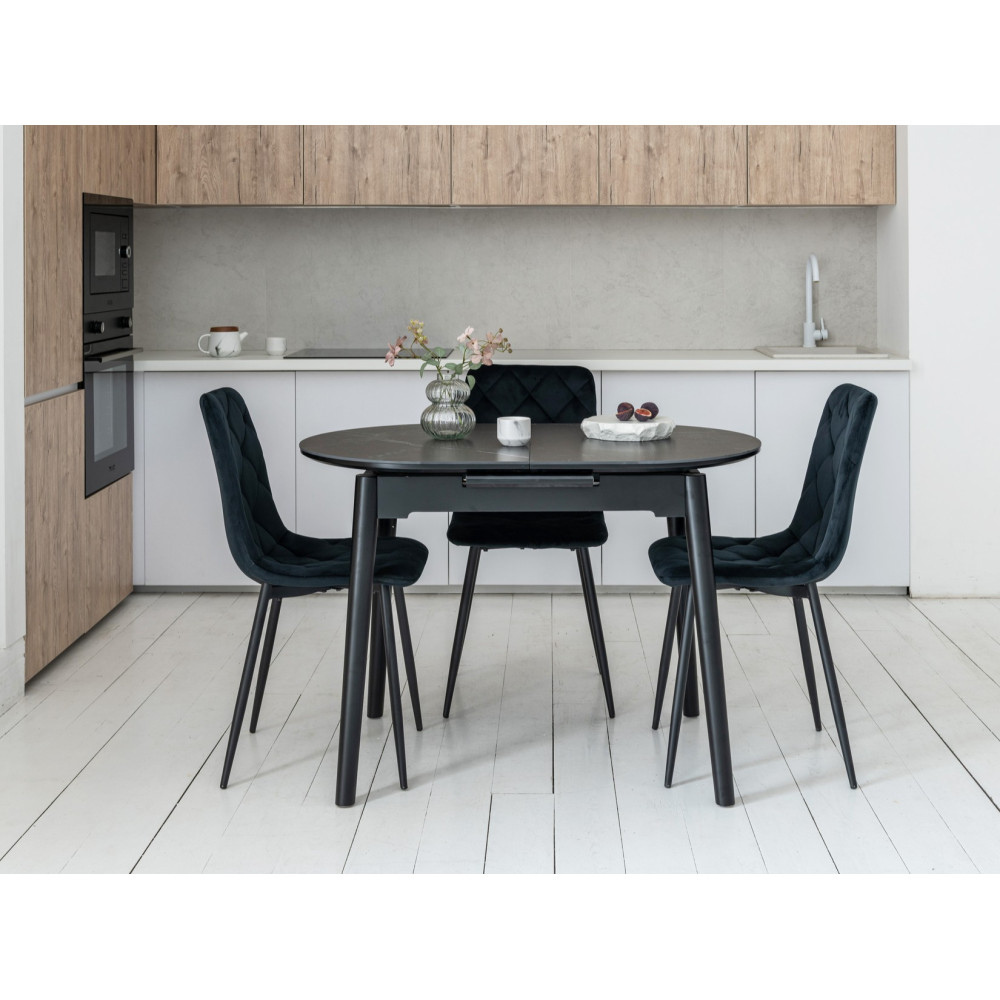 Обеденный керамический стол Vetro TM-85 Черный оникс/Черный (VTR-1211)