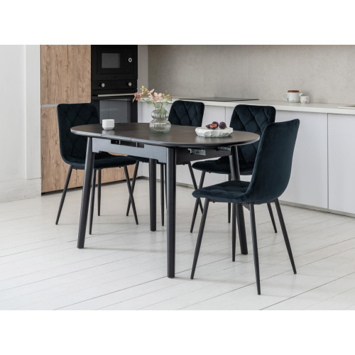 Обеденный керамический стол Vetro TM-85 Черный оникс/Черный (VTR-1211)