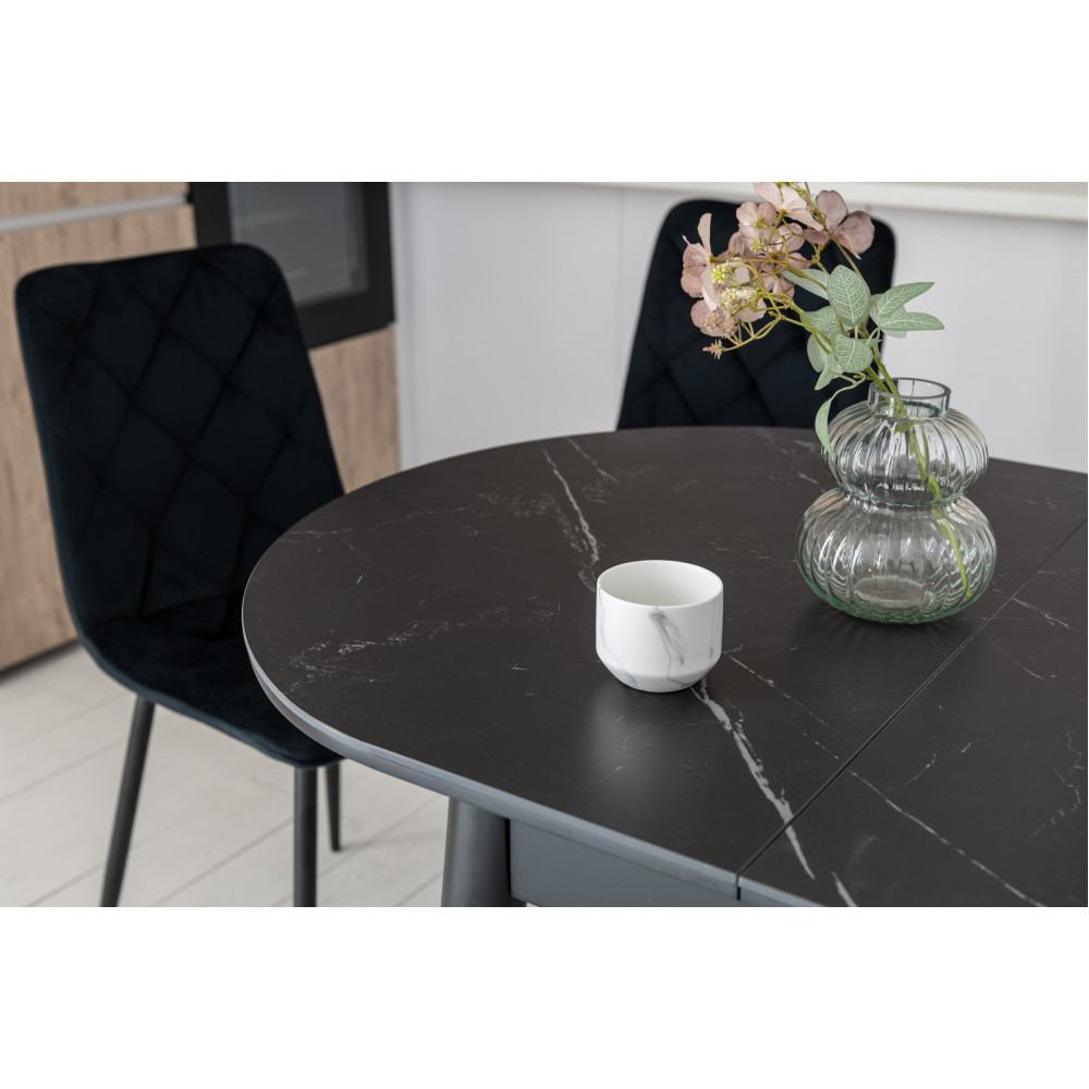 Обеденный керамический стол Vetro TM-85 Черный оникс/Черный (VTR-1211)