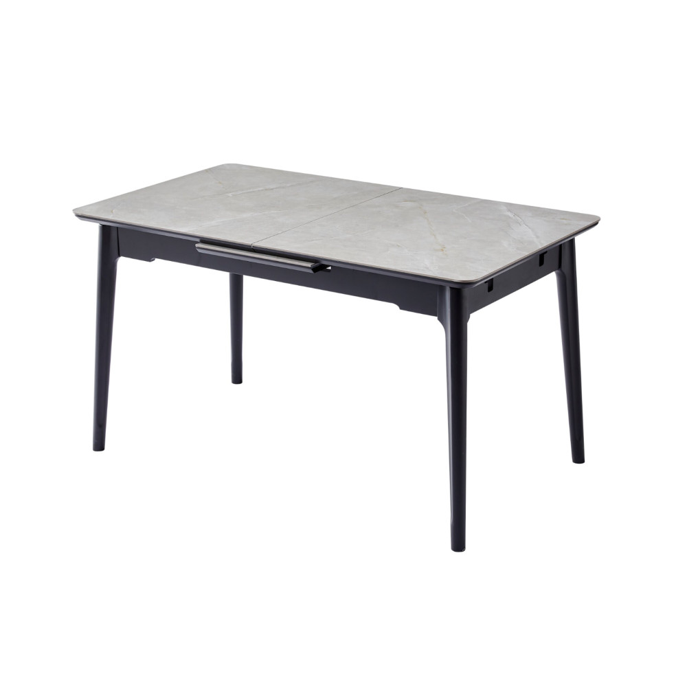 Обеденный керамический стол Vetro TM-89 Серая керамика/Черный (VTR-1221)