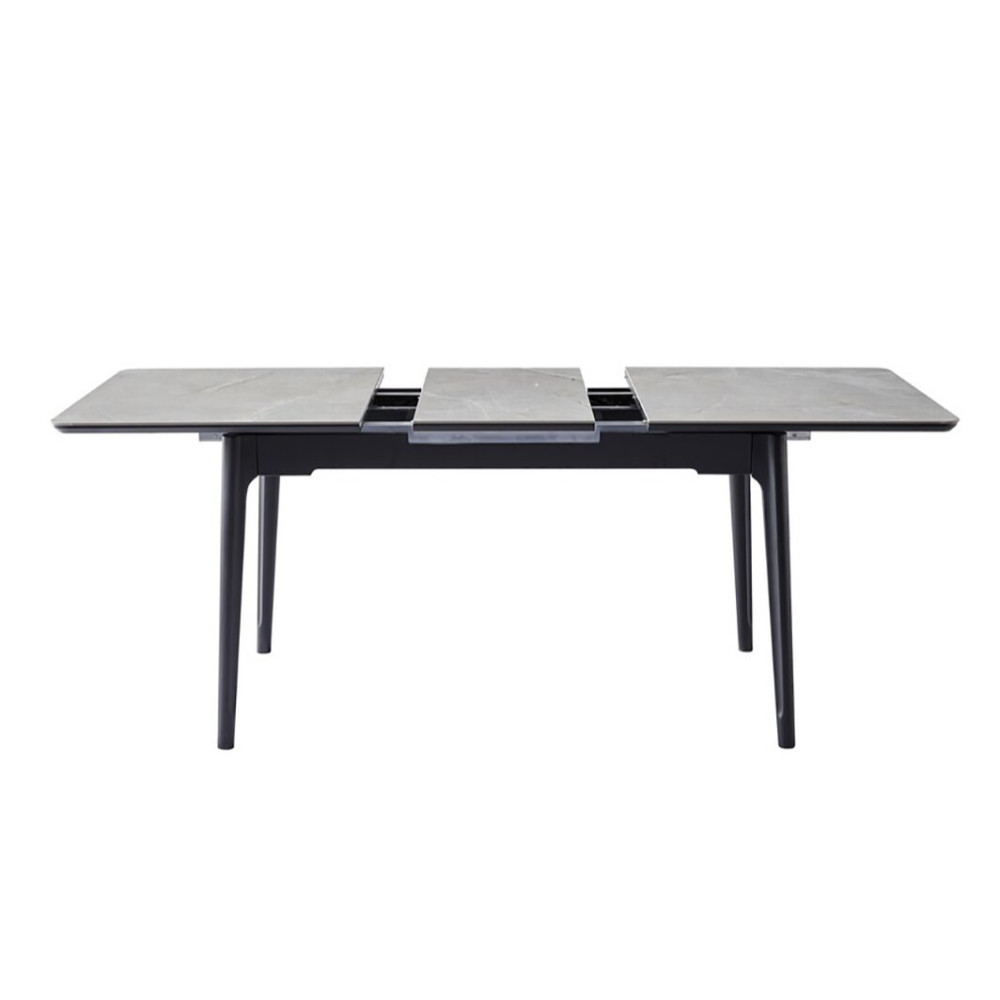 Обеденный керамический стол Vetro TM-89 Серая керамика/Черный (VTR-1221)
