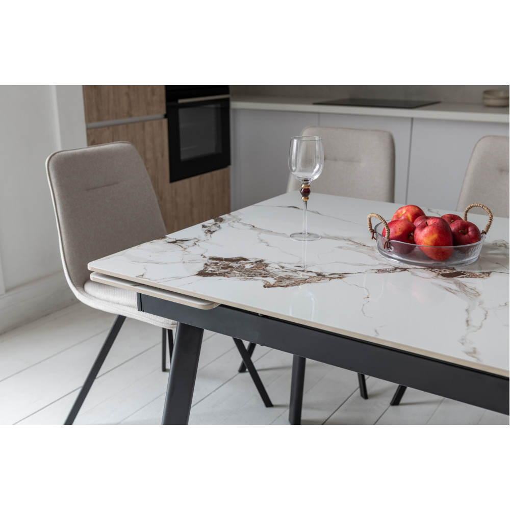 Обеденный керамический стол Vetro TM-98-1 Панда вайт/черный (VTR-1231)