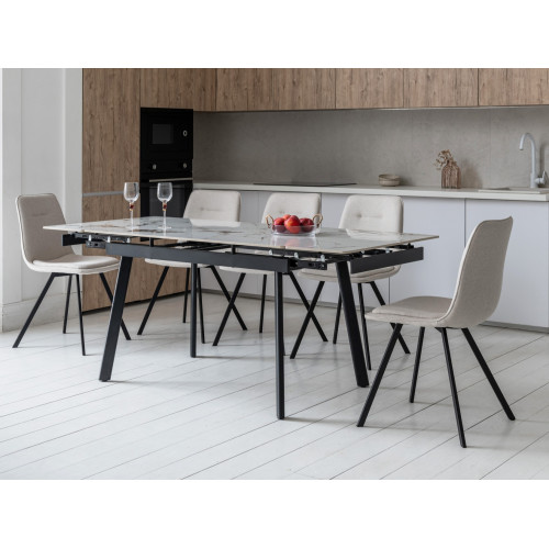 Обеденный керамический стол Vetro TM-98-1 Панда вайт/черный (VTR-1231)