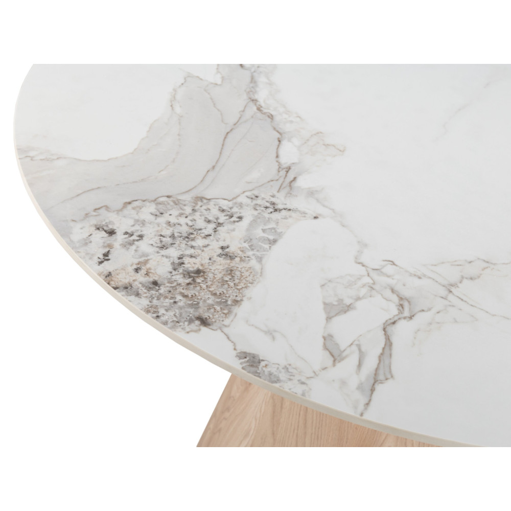 Обеденный керамический стол Vetro Квинто TM-300 Голден сэнд/Дуб (VTR-1241)