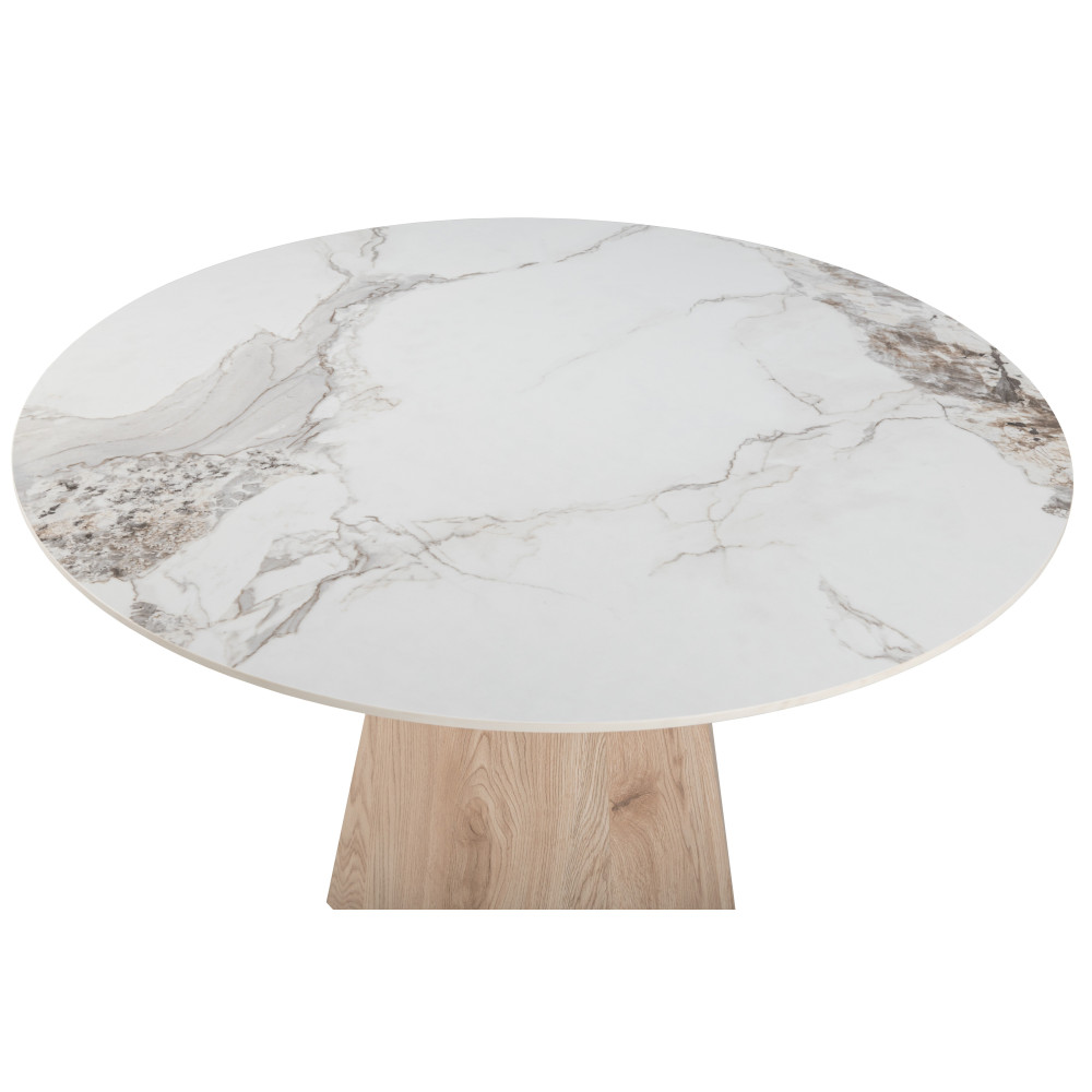 Обеденный керамический стол Vetro Квинто TM-300 Голден сэнд/Дуб (VTR-1241)