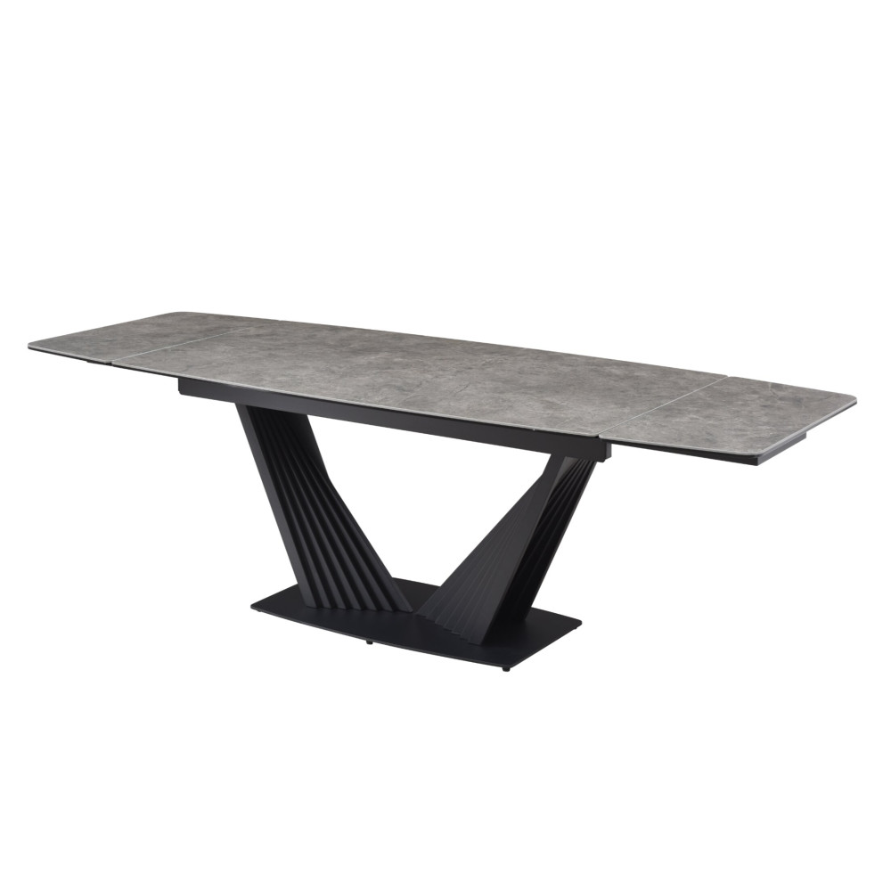 Обеденный керамический стол Vetro Феличе TML-1000 Грей шторм/Черный (VTR-1271)