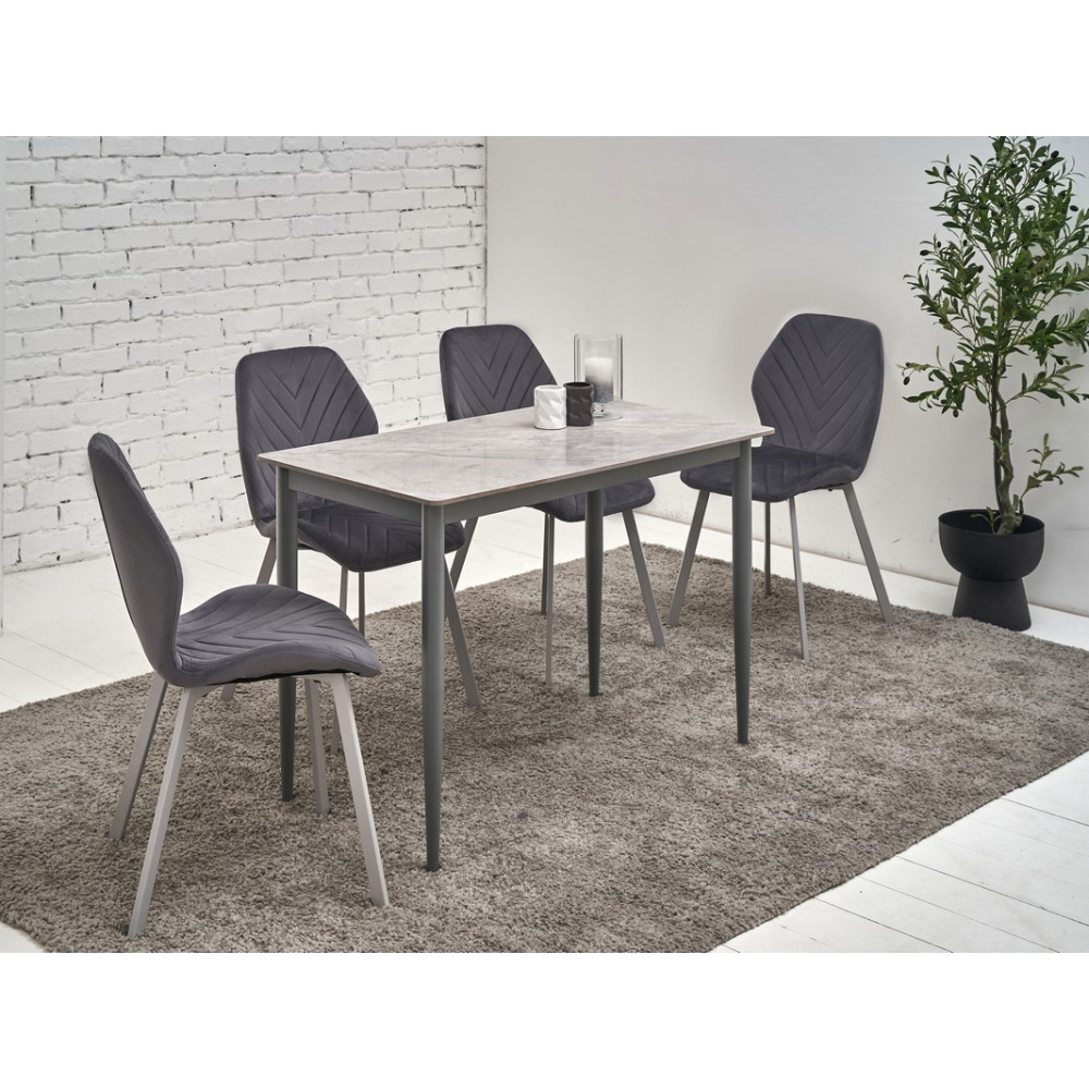 Обеденный керамический стол Vetro TM-110 Ребекка грей/Серый (VTR-1281)