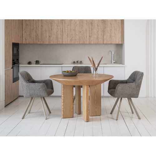 Стол круглый обеденный Vetro Эстер TM-230 шпонированный МДФ Ясень (VTR-1291)