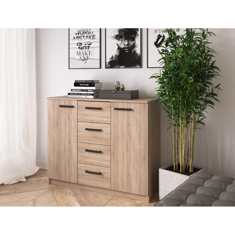 Комод в гостиную MebelStar 4+2 120x45x99 см Дуб сонома (MBS-1040)