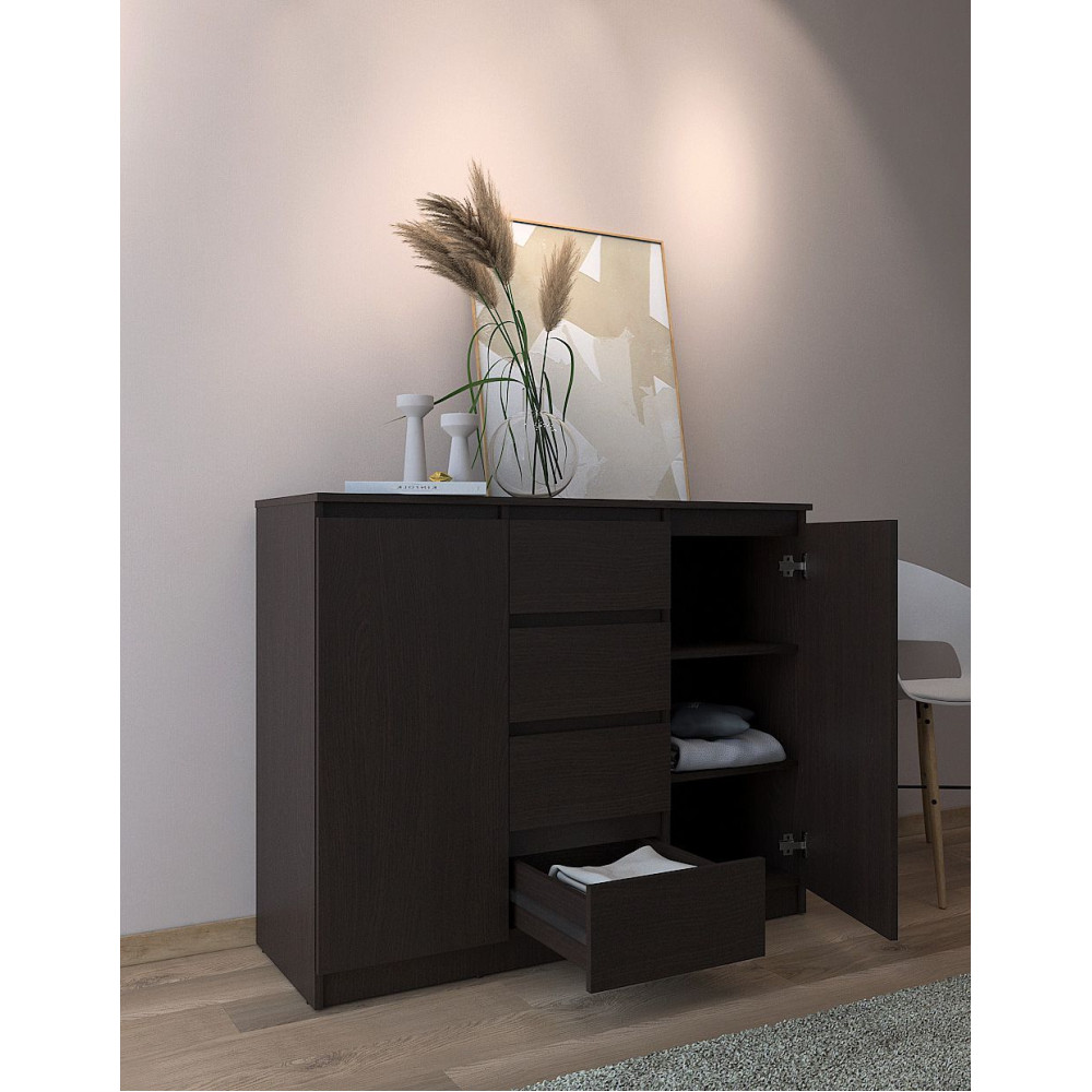 Комод в спальню MebelStar Нео 2Д4Ш 120x43x98 см Венге темный (MBS-1060)