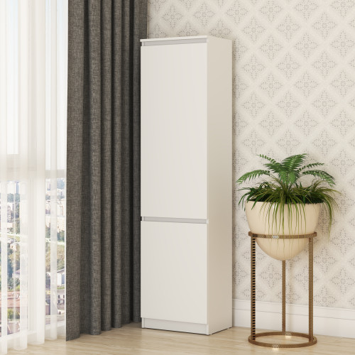 Пенал закрытый MebelStar Нео 2Д 50x35x190 см Аляска белый (MBS-1160)