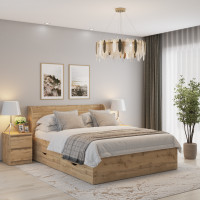 Кровать двуспальная MebelStar Адель с ящиками 160x200 см Дуб тахо (MBS-1429)