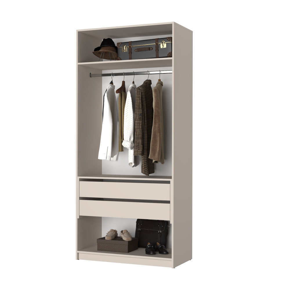 Шкаф 2-дверный MebelStar Оскар ДСП BL-B, блок ящиков 100x52x220 см Дуб тахо (MBS-4518)