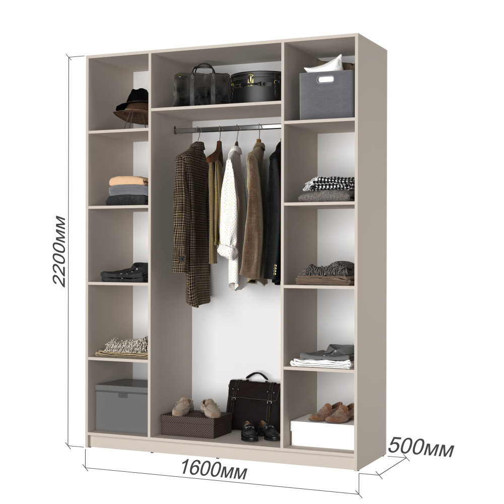 Шкаф 4-дверный с антресолью MebelStar Оскар ДСП BL-B, стандарт 160x52x260 см Дуб тахо (MBS-4998)