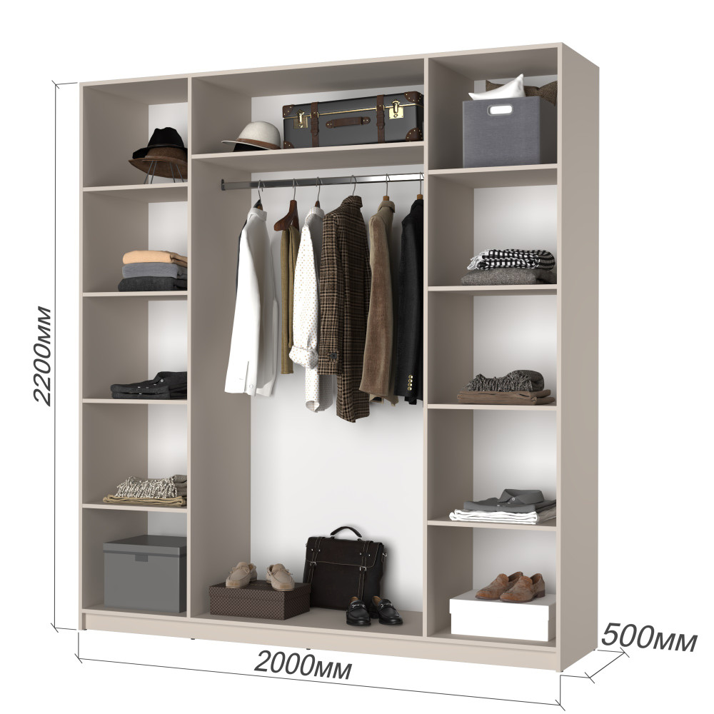 Шкаф 4-дверный с антресолью MebelStar Оскар Gloss BL-B, стандарт 200x52x260 см Дуб сонома/Белый (MBS-5548)