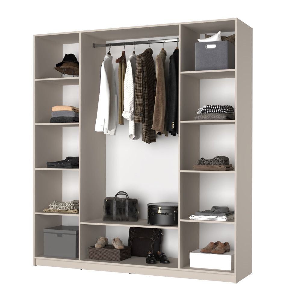 Шкаф 4-дверный с антресолью MebelStar Оскар Gloss BL-B, стандарт 200x52x260 см Дуб сонома/Белый (MBS-5548)