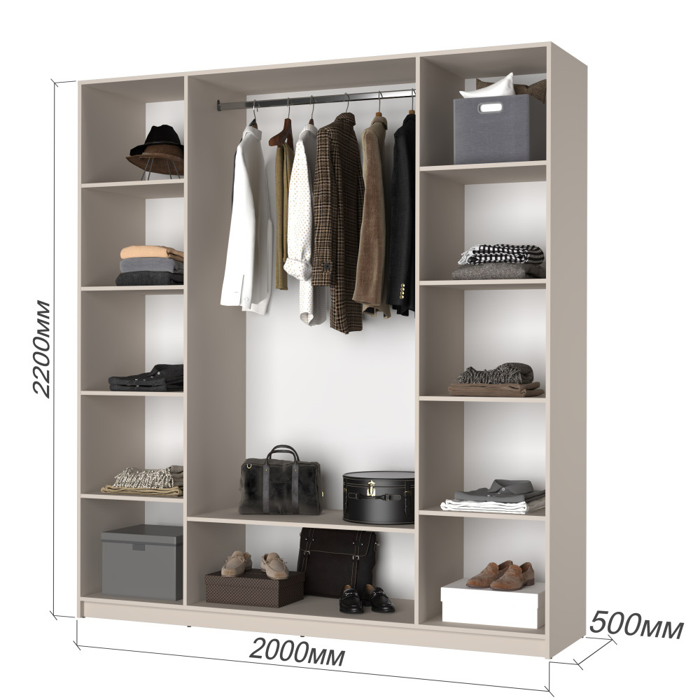 Шкаф 4-дверный с антресолью MebelStar Оскар Gloss BL-B, стандарт 200x52x260 см Дуб сонома/Белый (MBS-5548)