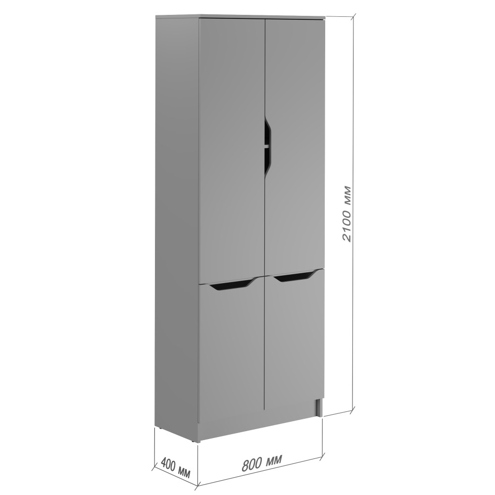 Шкаф распашной MebelStar 4Д Лилу 80x40x210 см Антрацит (MBS-1410)