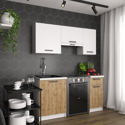 Кухня модульная MebelStar Nika 1,6 м Аляска белый/Дуб тахо (MBS-1447)