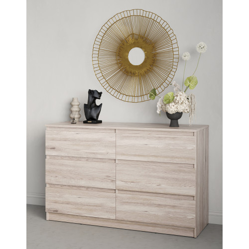 MebelStar Chest of Drawers Neo 6Sh 120x43x75.5 cm Alaska gray (MBS-1090)