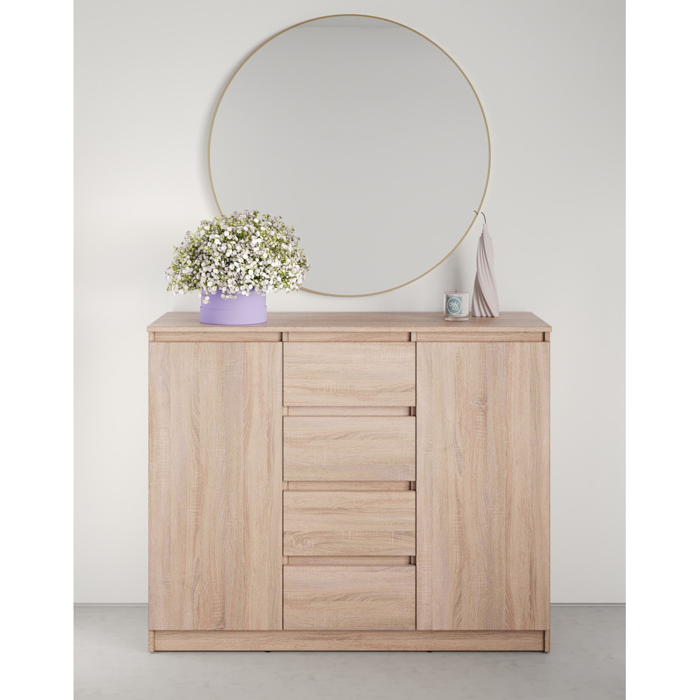 Комод в спальню MebelStar Нео 2Д4Ш 120x43x98 см Дуб сонома (MBS-1010)