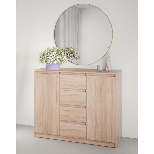 Комод в спальню MebelStar Нео 2Д4Ш 120x43x98 см Дуб сонома (MBS-1010)