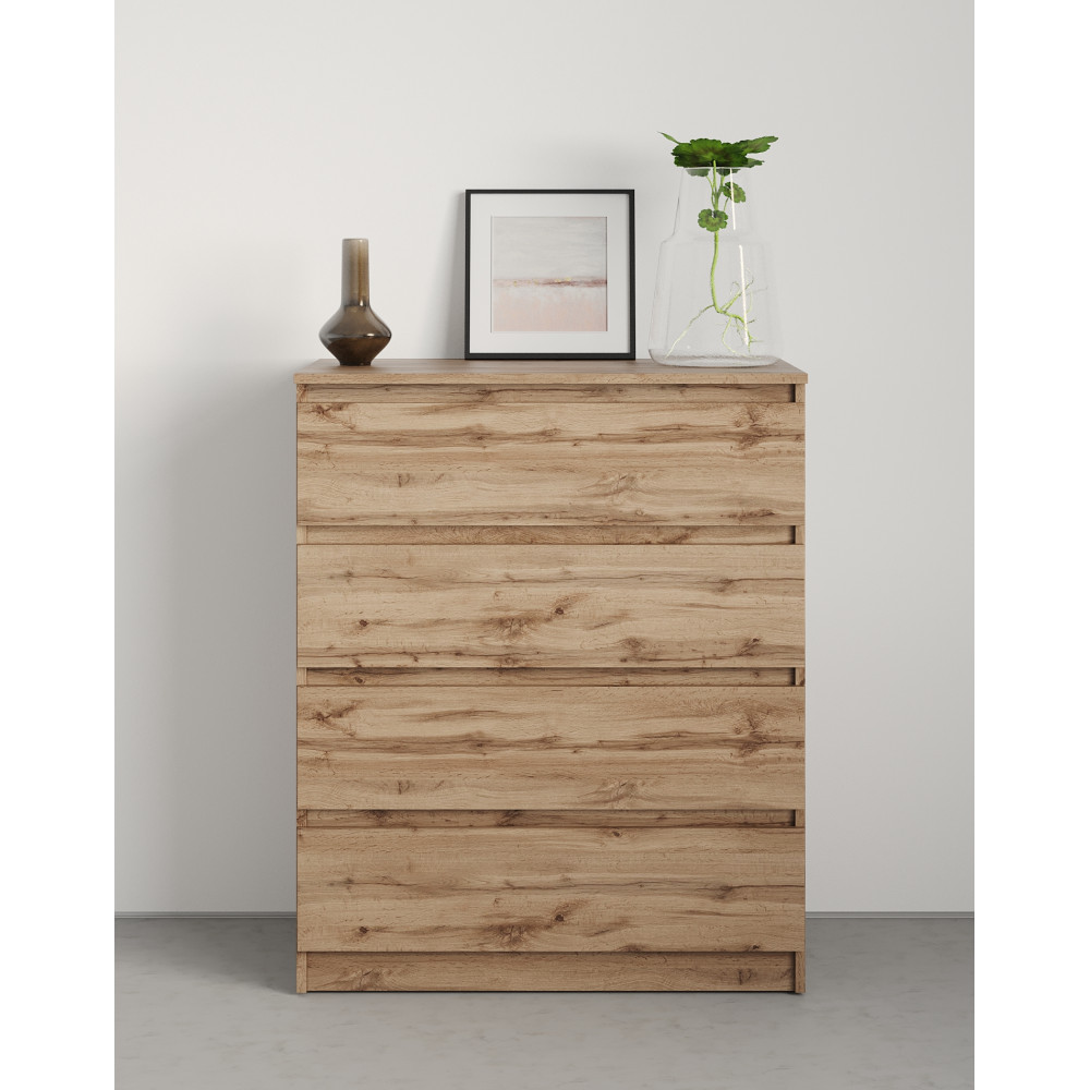 Комод в спальню MebelStar Нео 4Ш 80x43x98 см Дуб тахо (MBS-1080)