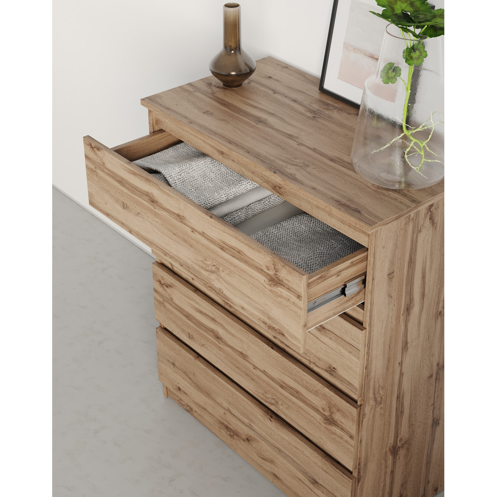 Комод в спальню MebelStar Нео 4Ш 80x43x98 см Дуб тахо (MBS-1080)