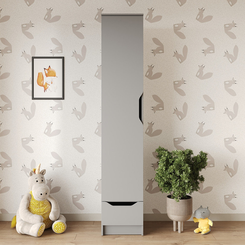 Пенал закрытый 1Д1Ш Лилу 40x40x210 см Серая мышка (MBS-1390)