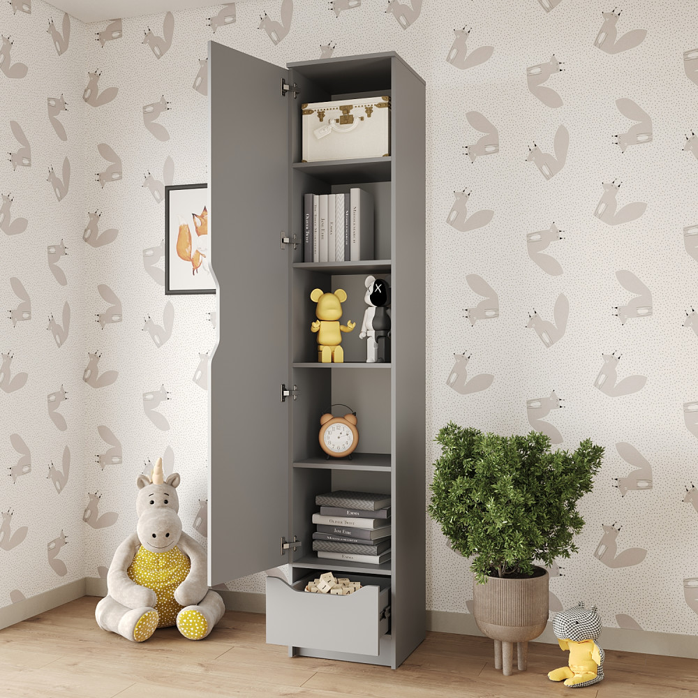 Пенал закрытый 1Д1Ш Лилу 40x40x210 см Серая мышка (MBS-1390)