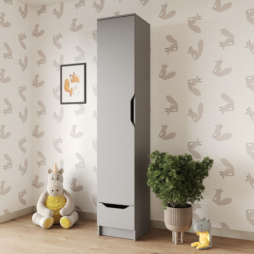 Пенал закрытый 1Д1Ш Лилу 40x40x210 см Серая мышка (MBS-1390)