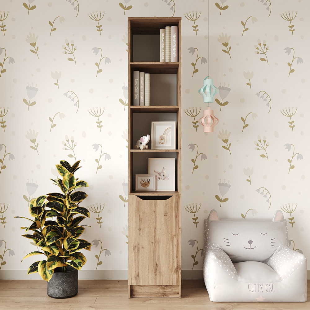 Пенал с открытыми полками 1Д Лилу 40x40x210 см Дуб тахо (MBS-1400)