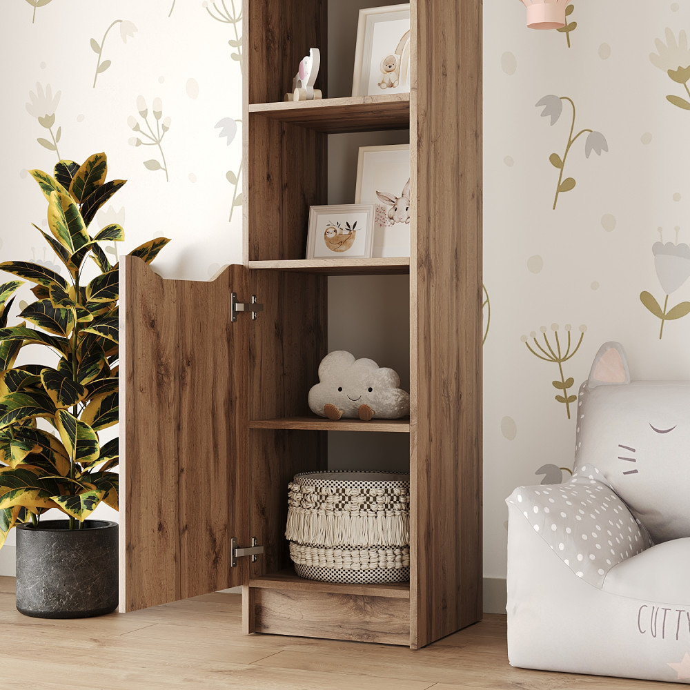 Пенал с открытыми полками 1Д Лилу 40x40x210 см Дуб тахо (MBS-1400)