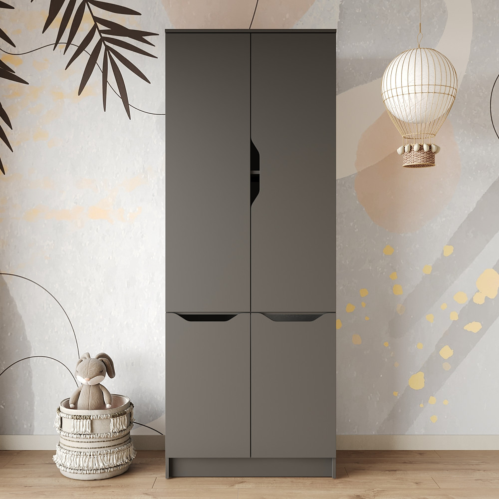 Шкаф распашной MebelStar 4Д Лилу 80x40x210 см Антрацит (MBS-1410)