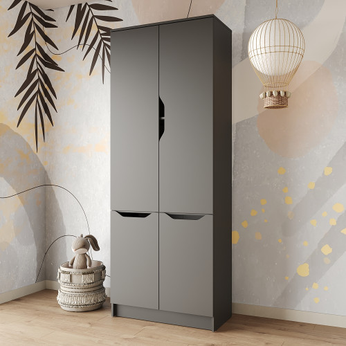 Шафа розпашна MebelStar 4Д Лілу 80x40x210 см Антрацит (MBS-1410)