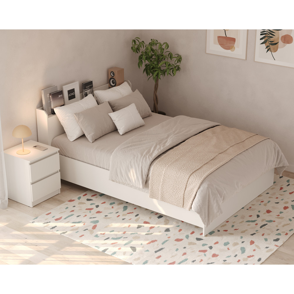 Ліжко двоспальне MebelStar Нео 140x200 см Аляска білий (MBS-1120)