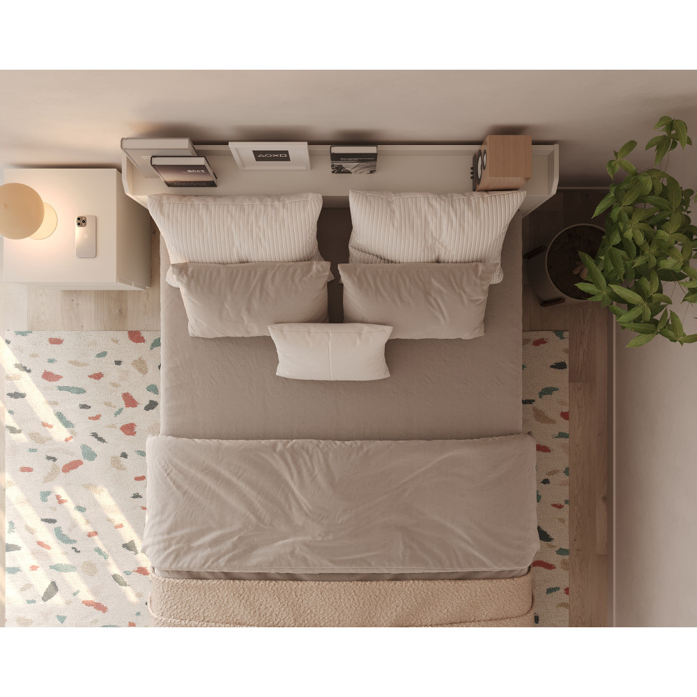 Ліжко двоспальне MebelStar Нео 140x200 см Аляска білий (MBS-1120)