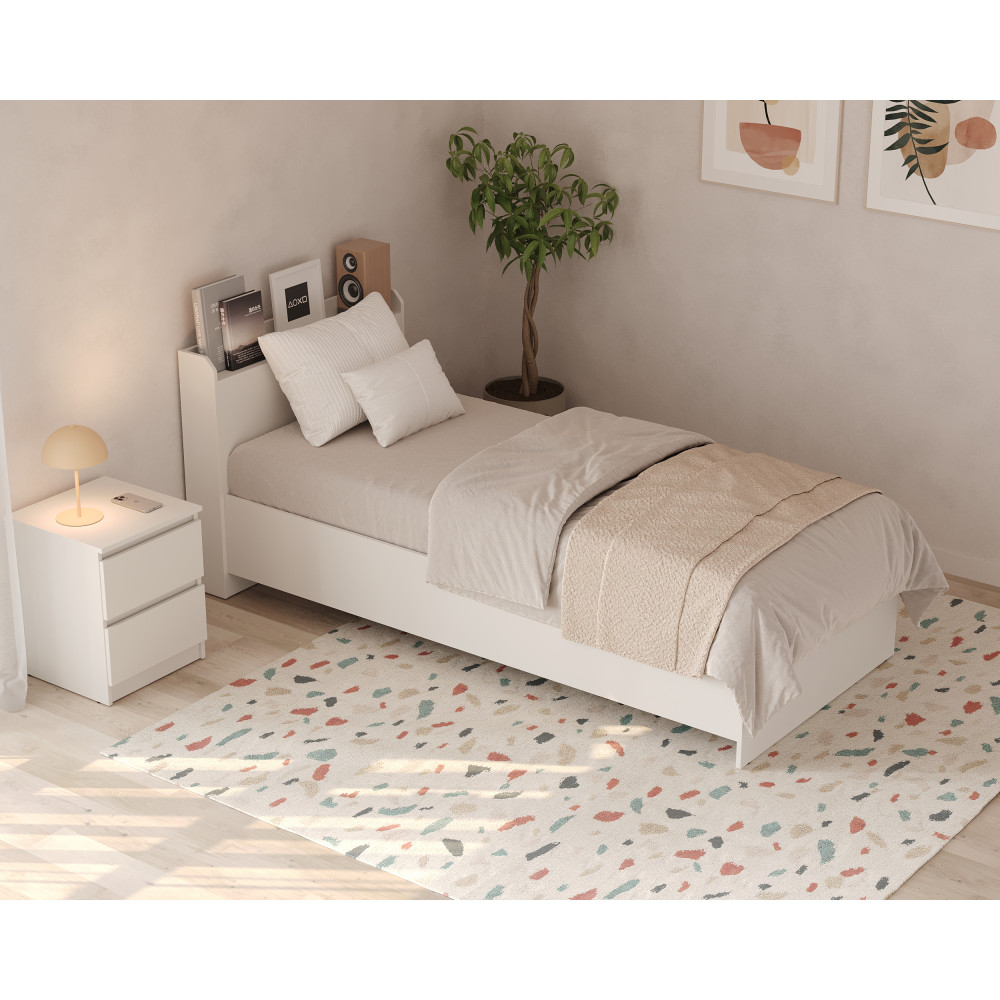 Ліжко односпальне MebelStar Нео 90x200 см Аляска білий (MBS-1140)