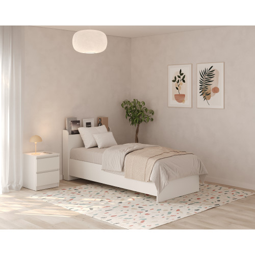 Ліжко односпальне MebelStar Нео 90x200 см Аляска білий (MBS-1140)