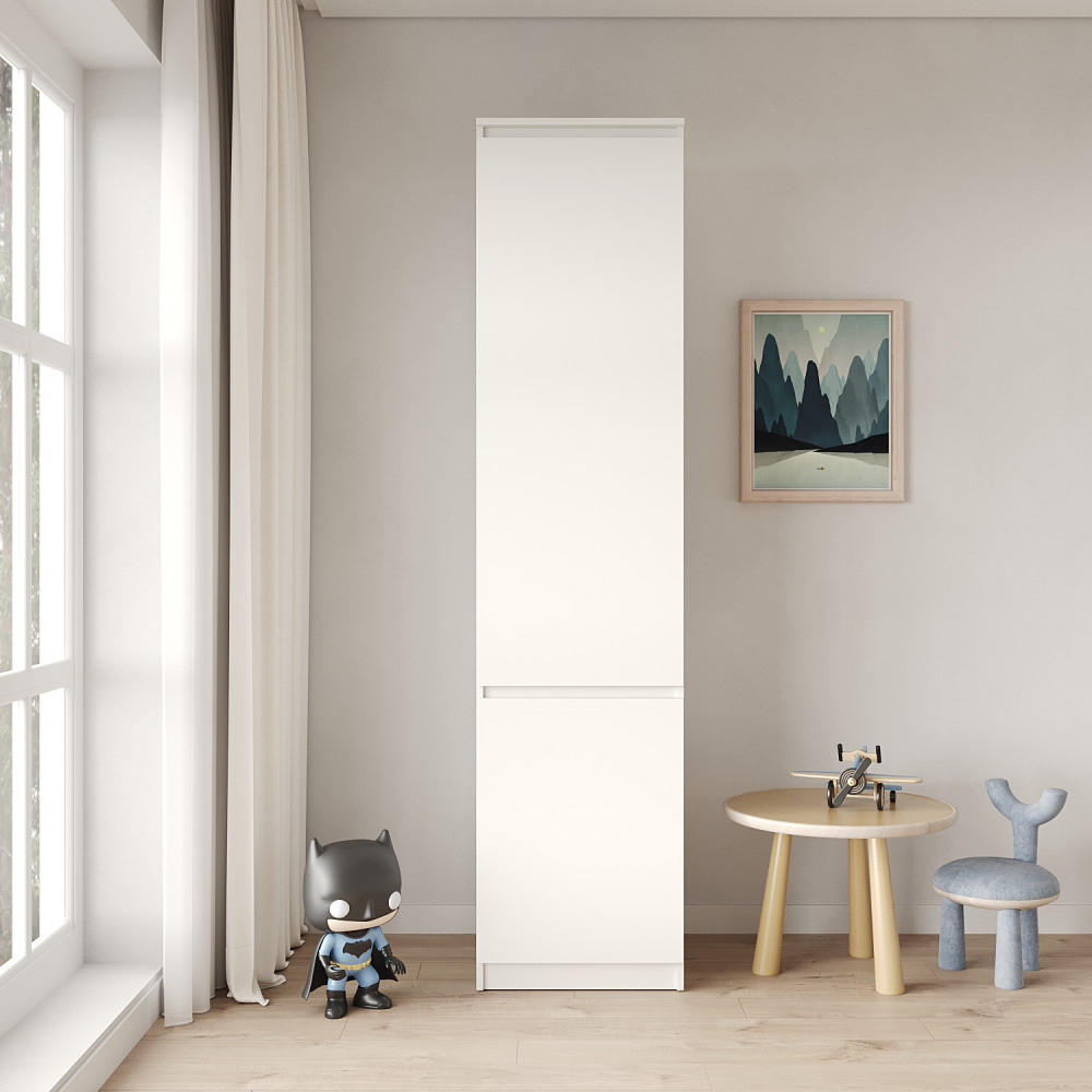 Пенал закрытый с полками MebelStar Нео 2Д 50x50x210 см Аляска белый (MBS-1170)