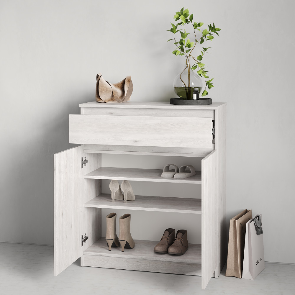 MebelStar Shoe cabinet Neo Alaska gray, 80x35x95 cm (MBS-1240)