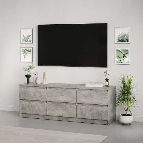 Тумба под телевизор MebelStar Нео 6Ш 150x43x53 см Бетон (MBS-1280)