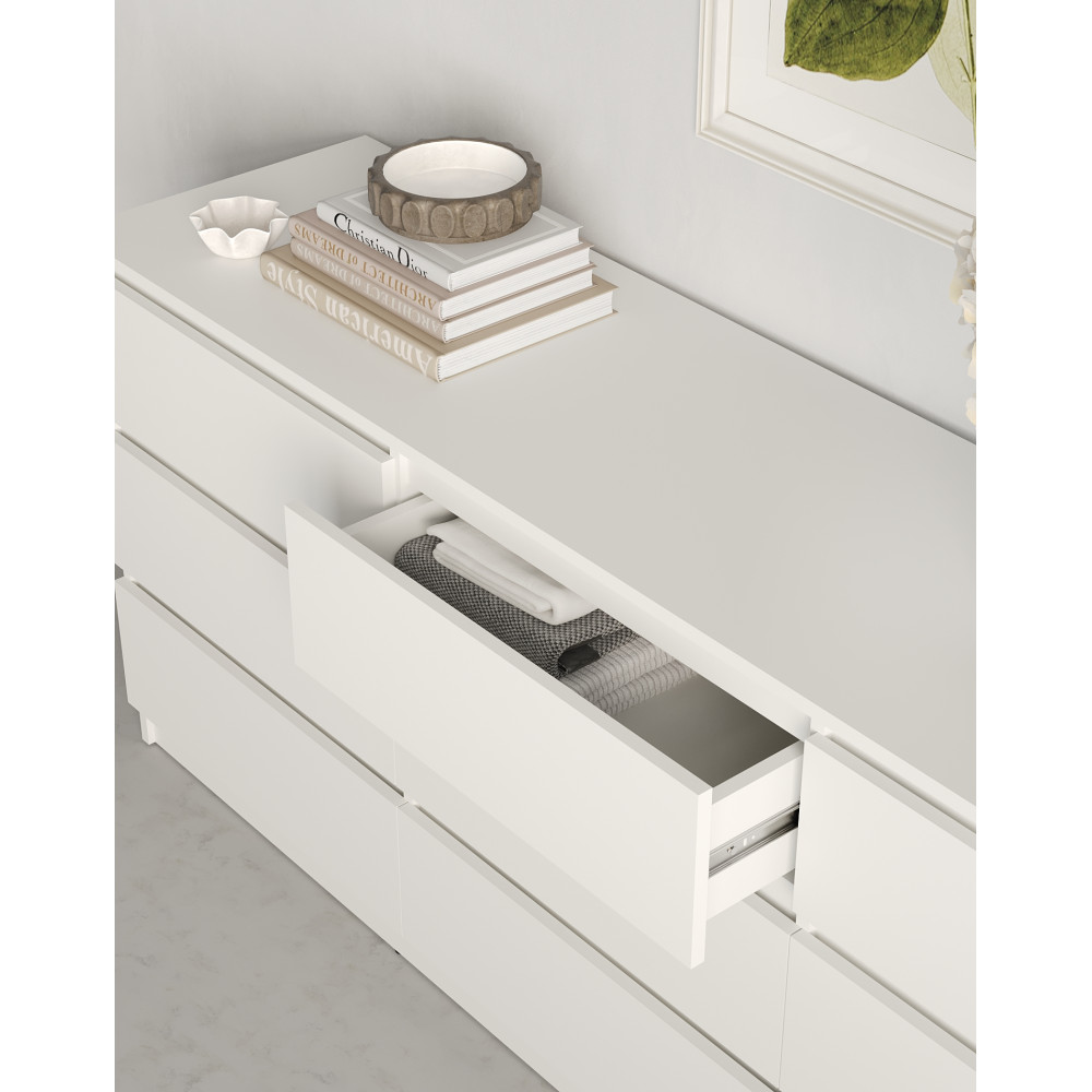 Комод в гостиную MebelStar Нео 9Ш 180x43x75,5 см Аляска белый (MBS-1320)