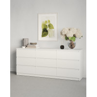 Комод в гостиную MebelStar Нео 9Ш 180x43x75,5 см Аляска белый (MBS-1320)