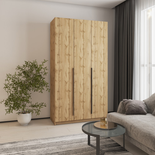 Шафа 3-дверна MebelStar Оскар ДСП BL-B, блок шухляд 120x52x220 см Дуб тахо (MBS-4568)