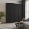 Шкаф 4-дверный MebelStar Оскар МДФ Ultra Mat BL-B, стандарт 200x52x220 см Бетон/Черный (MBS-5783)