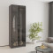 MebelStar 2-door wardrobe Oscar Showcase BL-B, standard Anthracite, 80x52x220 cm (MBS-6674)